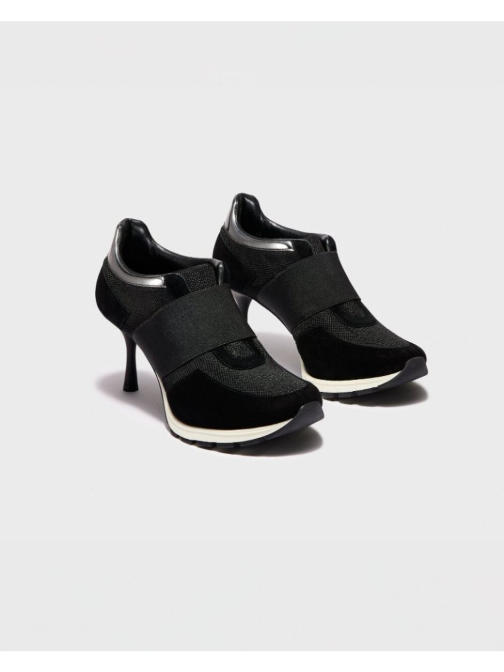 Sneex The Icon Black Hybrid Sneaker Stiletto Heels Womens 8 - Picture 2 of 8